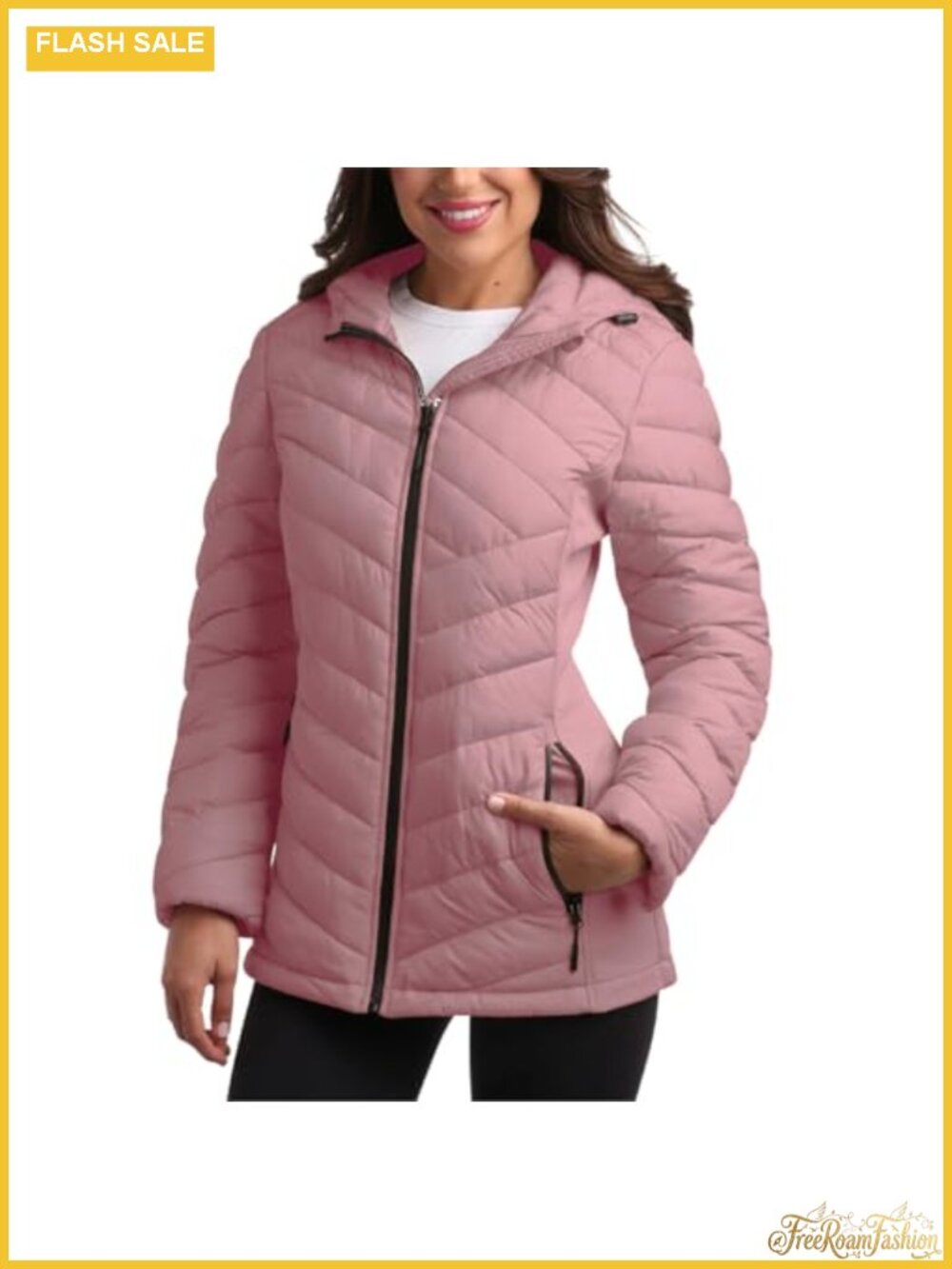 Women's Quilted Puffer Jacket Hooded Midweight Winter Coat